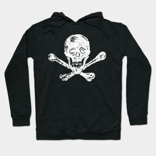 Vintage Skull and Bones - Skull and Cross Bones - Crossed Bones Vintage Rustic Gothic Punk Hoodie